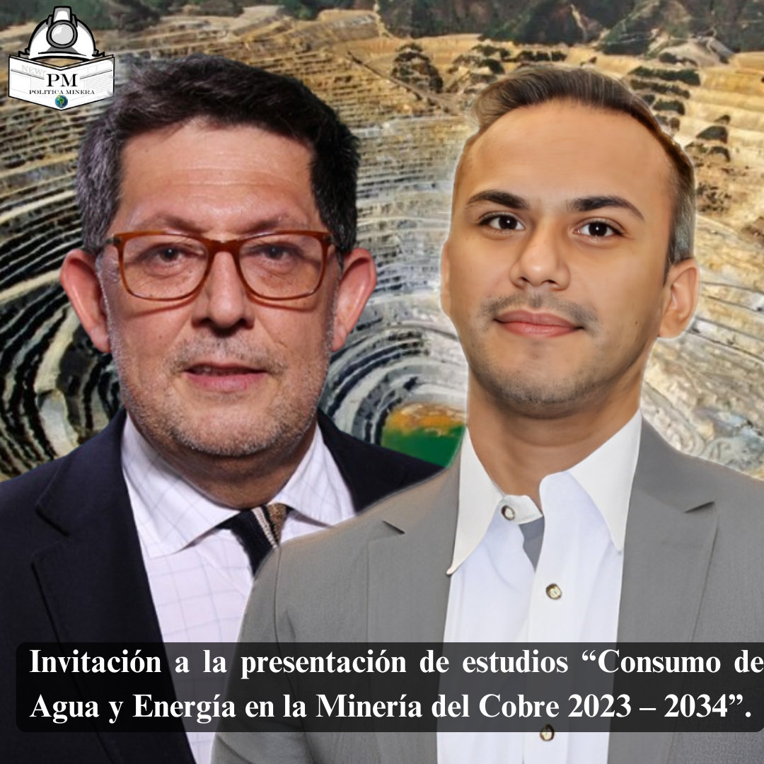 Invitación a la presentación de estudios “Consumo de Agua y Energía en la Minería del Cobre 2023 – 2034”.